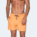 Bi Color Men's Swim Trunks // Orange + Yellow + Blue (S)
