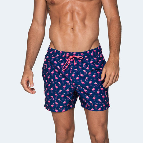 Flamingoes Swim Shorts // Blue (S)