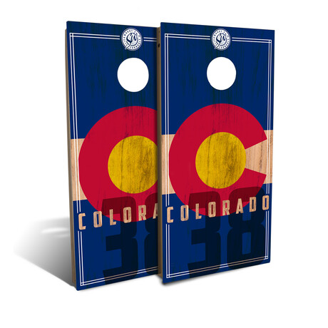 Colorado State Flag // 4' x 2' Cornhole Board Set (Version 2)