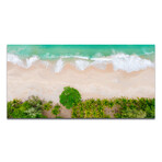 Aerial Beach & Palm Trees Reverse Portrait (16"H x 48"W x 0.5"D)
