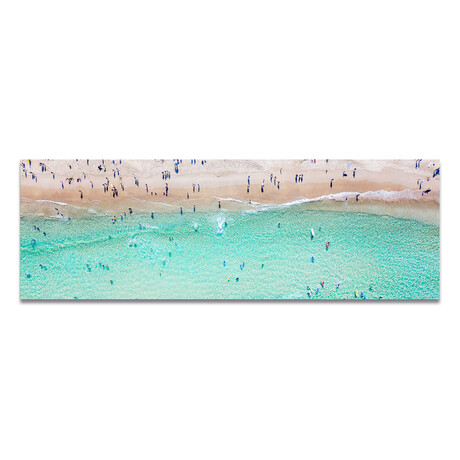 Aerial Portrait Of Beach Crowd (16"H x 48"W x 0.5"D)