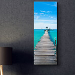 Dock On Turquoise Water (48"H x 16"W" x 0.5"D)