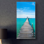 Dock On Turquoise Water (48"H x 16"W" x 0.5"D)