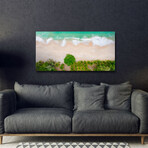 Aerial Beach & Palm Trees Reverse Portrait (16"H x 48"W x 0.5"D)