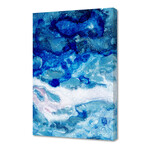 Blue Abstract Waves (12"H x 8"W x 0.75"D)