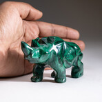 Genuine Polished Hand Carved Malachite Rhino