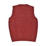 Hand Knit Cashmere Sweater // Red + Multicolor // V1 (Euro: 48)