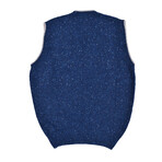 Knit Cashmere Cardigan // Blue + Multicolor (Euro: 56)