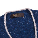 Knit Cashmere Cardigan // Blue + Multicolor (Euro: 46)