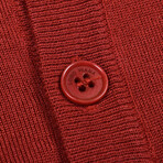 Hand Knit Cashmere Sweater // Red + Multicolor // V2 (Euro: 50)