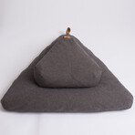 Organic Meditation Cushion Set // Floor + Support Pillows // Charcoal