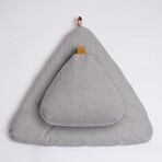 Organic Meditation Cushion Set // Floor + Support Pillows // Slate Gray 