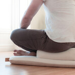 Organic Meditation Cushion Set // Floor + Support Pillows // Natural Canvas