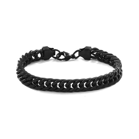 Beveled Curb Link Bracelet // Black