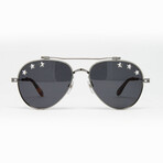 Givenchy // Ladies Aviator Star Sunglasses // Crystal Ruthenium + Gray