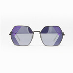 MCM // Unisex Sunglasses // Dark Nickel + Gray Black Mirror