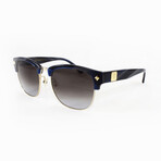 MCM // Unisex Clubmaster Sunglasses // Blue Horn + Gray Gradient