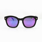 MCM // Unisex Oversized Sunglasses // Black + Green Violet Flash