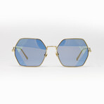 MCM // Unisex Sunglasses // Gold Blue + Blue Gold Mirror