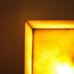 Genuine Square Orange Banded Onyx Floor Lamp // V4