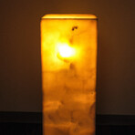 Genuine Square Orange Banded Onyx Floor Lamp // V4