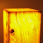 Genuine Square Orange Banded Onyx Floor Lamp // V2