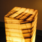Genuine Square Orange Banded Onyx Floor Lamp // V1
