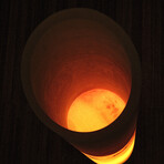 Genuine Round Orange Banded Onyx Floor Lamp