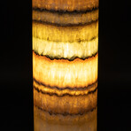Genuine Natural Round Rainbow Banded Onyx Lamp // V2