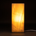 Genuine Natural Square Orange Onyx Lamp