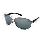 Men's RB3386-482 Aviators Polarized Sunglasses // Black + Gunmetal + Silver