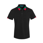 Black Contrast Collar Polo Shirt (S)