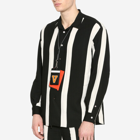 Varsity Stripe Shirt // Black + White (XS)