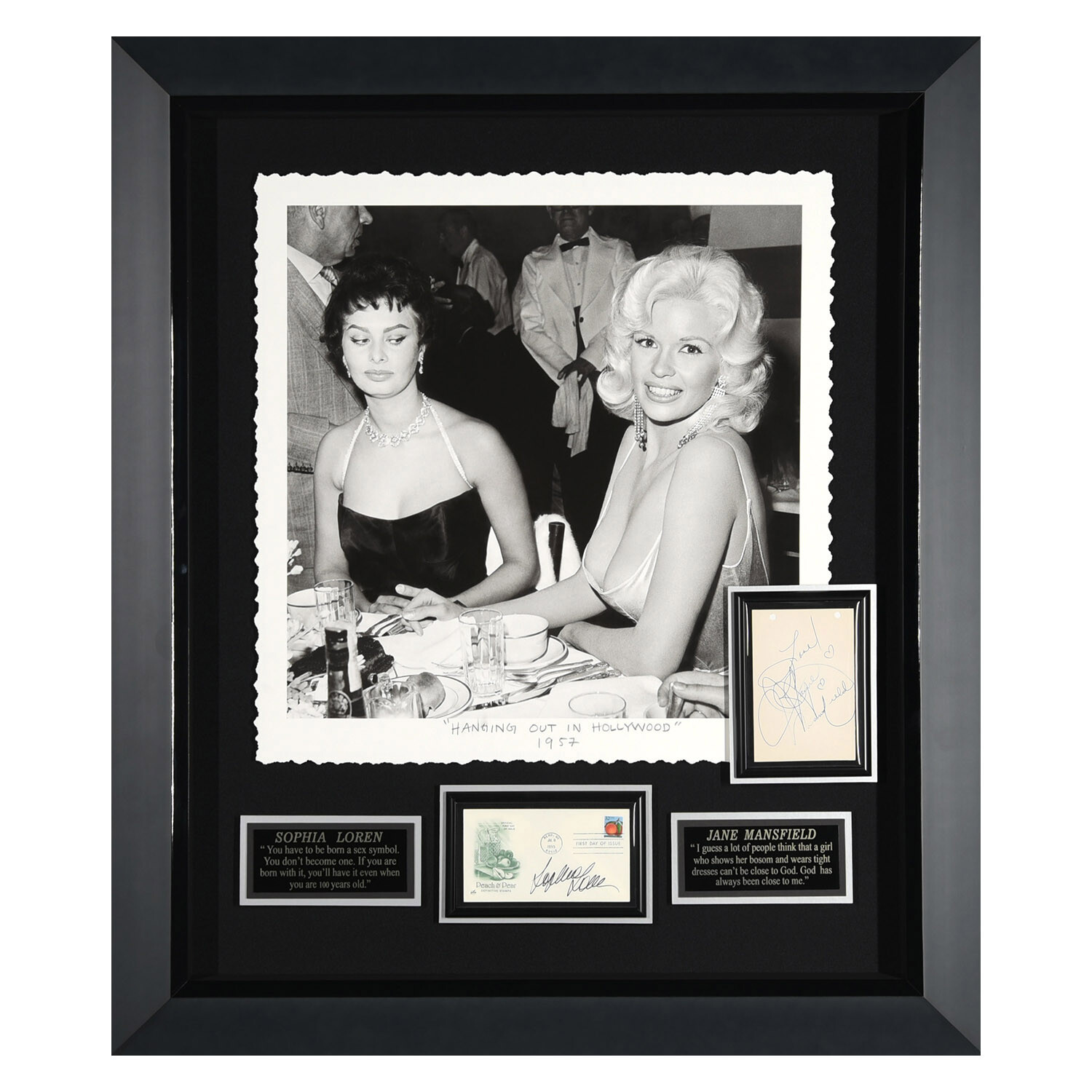 Sophia Loren Jayne Mansfield Hanging Out In Hollywood Autographed Display Millionaire