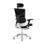 X4-HMT Leather Executive Chair + Headrest // Heat + Massage Therapy (Black)