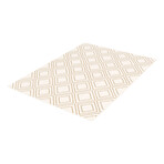 Macy Geod // White + Tan Rug (5'3" x 7'3")