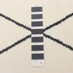Macy Diamante // White + Navy Rug (5'3" x 7'3")