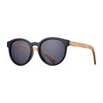 Women's Andiz Polarized Sunglasses // Black Onyx + Zebra Wood + Smoke