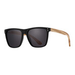 Men's Kainoa Polarized Sunglasses // Matte Onyx + Walnut Wood + Smoke
