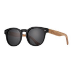 Dev Polarized Sunglasses // Matte Onyx + Zebra Wood + Smoke