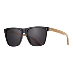Men's Kainoa Polarized Sunglasses // Onyx + Walnut Wood + Smoke