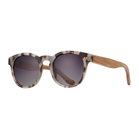 Dev Polarized Sunglasses // Matte Ivory Tortoise + Zebra Wood + Gradient Smoke