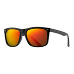 Men's Jaymes Polarized Sunglasses // Onyx + Red Mirror