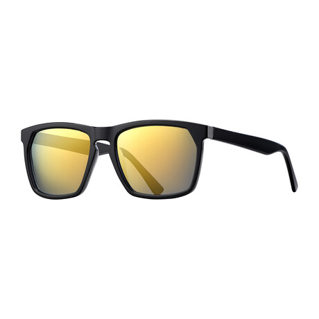 Men's Randall Polarized Sunglasses // Onyx + Amber Gold Mirror