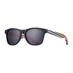 Men's Indio Polarized Sunglasses // Matte Black + Rainbow Wood + Smoke