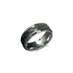 Stainless Steel Carbon Fiber // 8mm Ring / V1 (10.5)