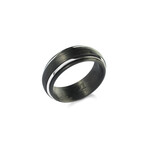 Stainless Steel Carbon Fiber // 8mm Ring / V3 (8.5)
