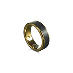 Gold IP Stainless Steel Carbon Fiber // 7mm Ring (8.5)