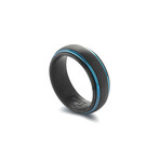 Blue IP Stainless Steel Carbon Fiber // 7mm Ring (9)
