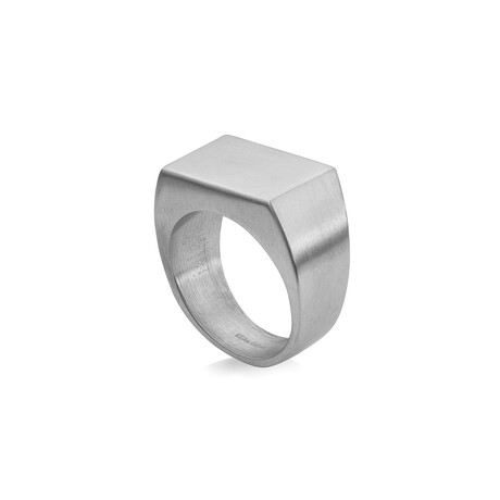 Matte Stainless Steel Signet Ring (Size 7)